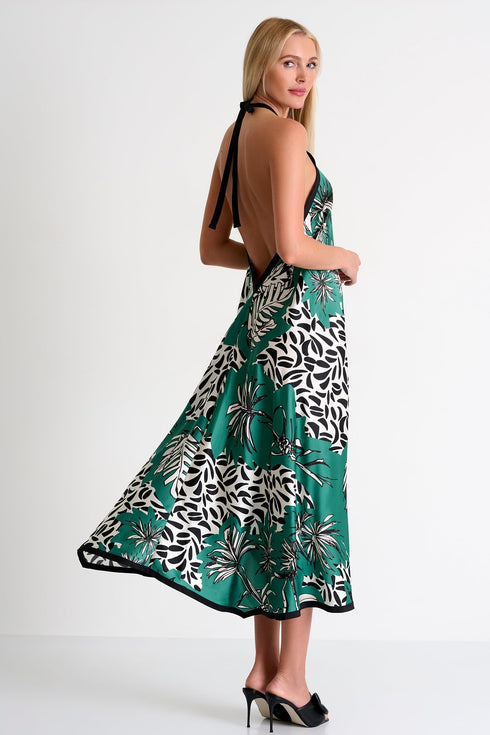 Long Silk Dress - 42511-67-951 02 / 951 Oasis / 95% SILK 5% ELASTANE